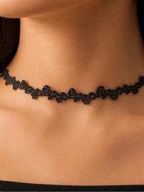 6pc Choker Necklace Bundle | Y2K Tattoo, Lace, Velvet & Dainty Rhinestone Set